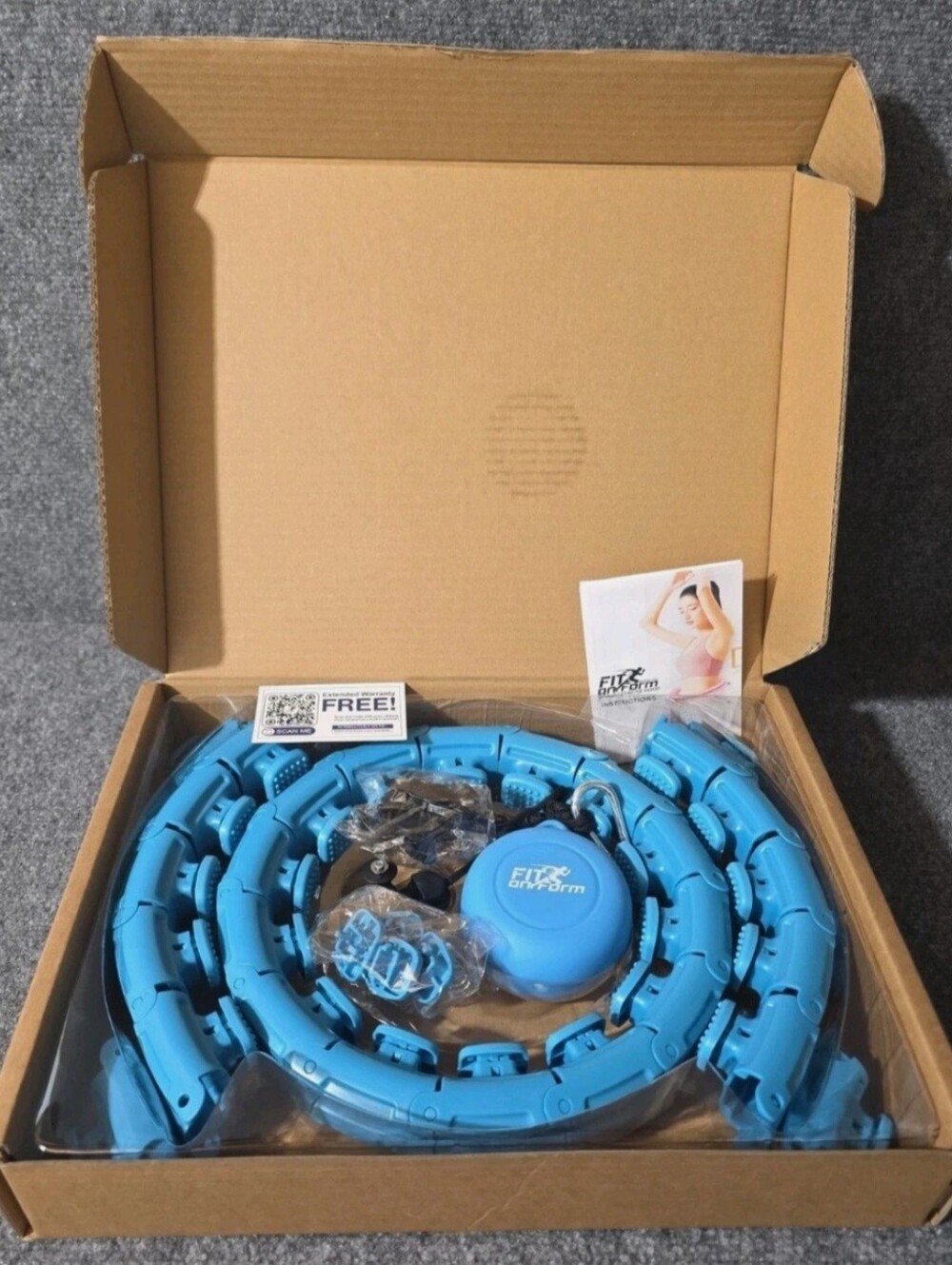 NFINITY Blue Weighted Hula Hoop with Silicone Ball for Women